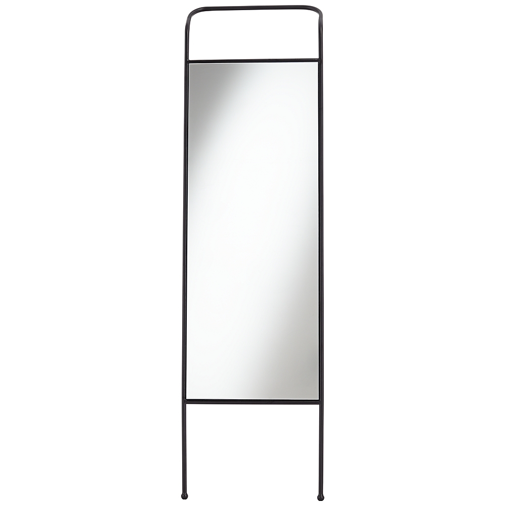 Dalby 19 3/4" Wide Black Rectangular Floor Mirror - Style # 70T32 - Image 0