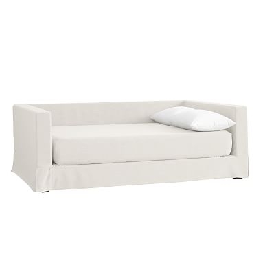 Jamie Slipcovered Daybed + Mattress Slipcover, Twin, Ivory Tweed - Image 0