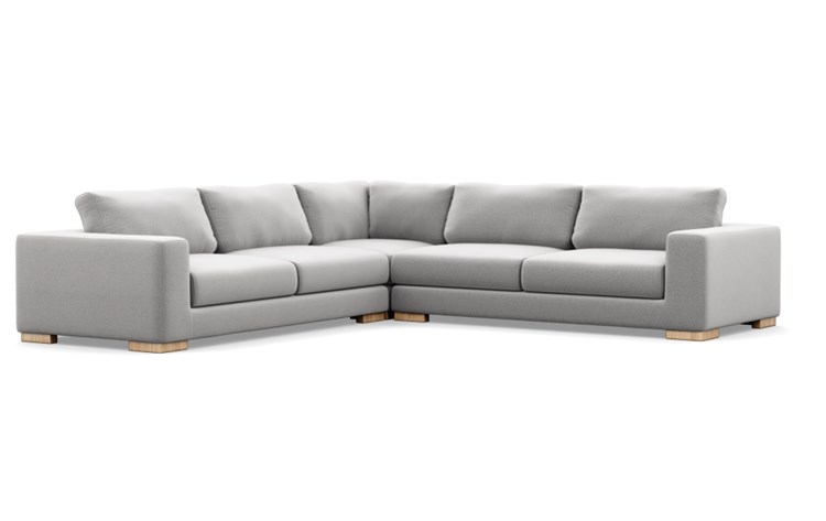 Henry Corner Sectional with Ash Fabric and Natural Oak legs - Image 1