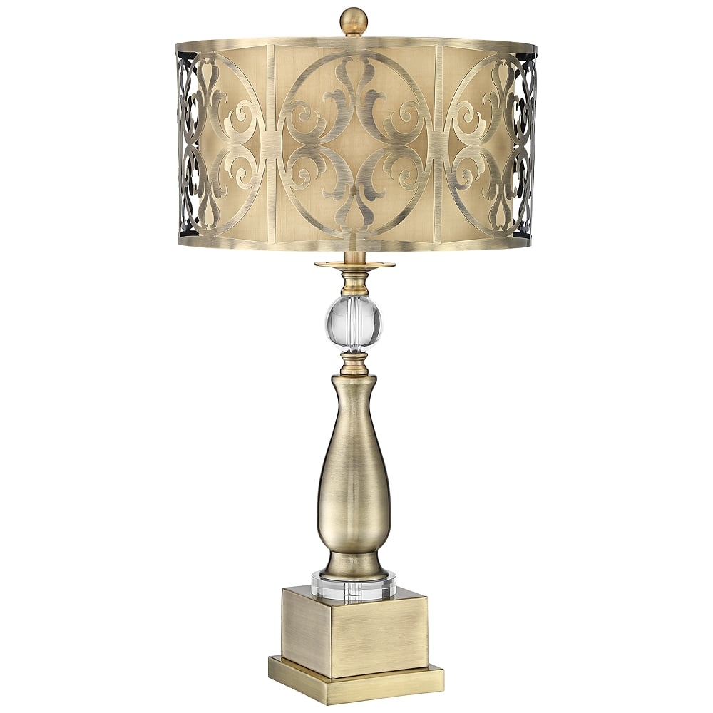 Possini Euro Doris 30 1/2" Brass Double Shade Candlestick Table Lamp - Image 0