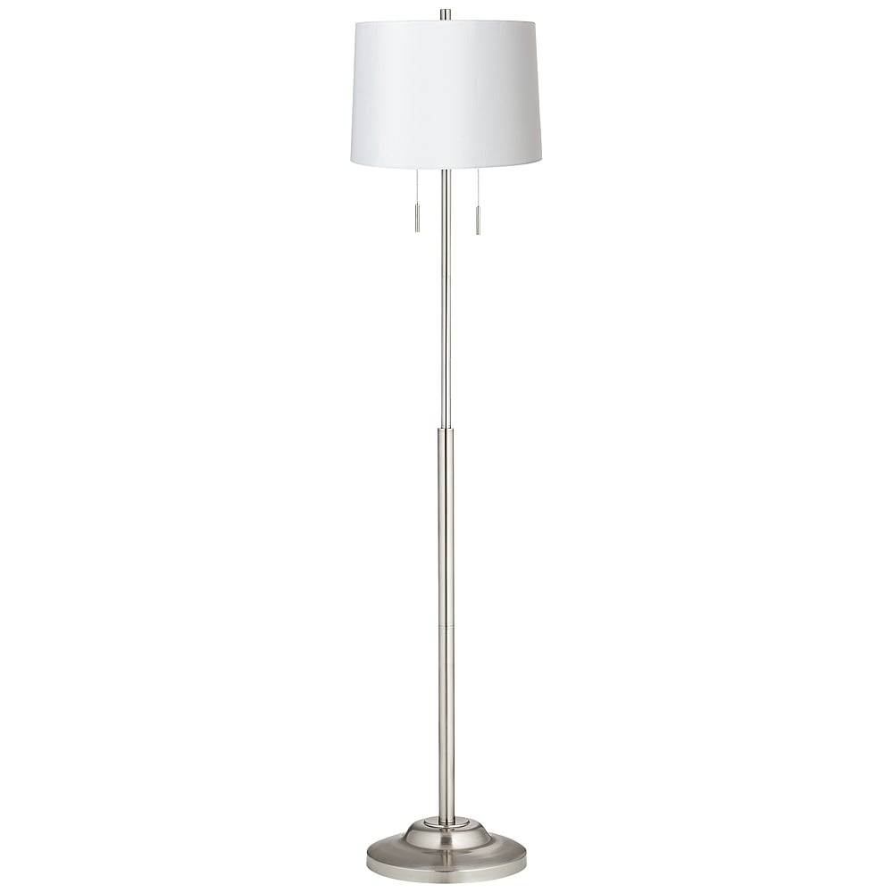 360 Lighting Abba 66" High White Shade Twin Pull Chain Floor Lamp - Image 0