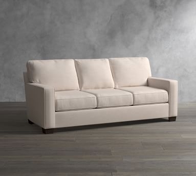 Buchanan Square Arm Upholstered Grand Sofa 89.5", Polyester Wrapped Cushions, Textured Twill Light Gray - Image 1