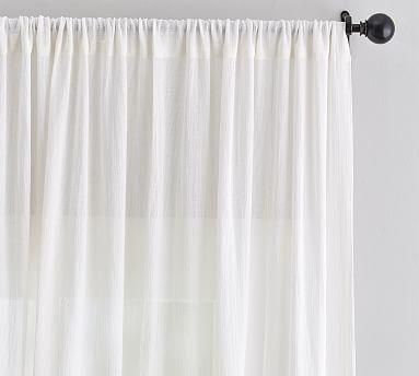 Cotton Gauze Sheer Curtain, 96", Ivory - Image 0
