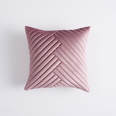 Velvet Channel Pillow Cover, 16x16, Mauve Blush - Image 0