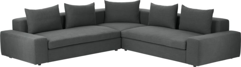Arlo 3-Piece Iron Grey Wide Arm Sectional Sofa - Image 1