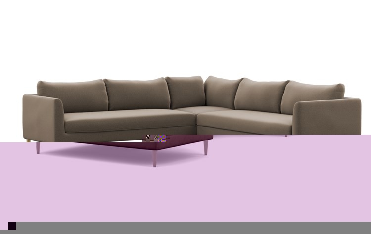 Owens Corner Sectional with White Vanilla Fabric and Oiled Walnut legs - Image 1