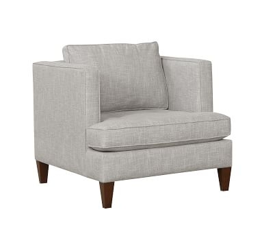 Harper Upholstered Armchair, Polyester Wrapped Cushions, Heathered Twill Stone - Image 4