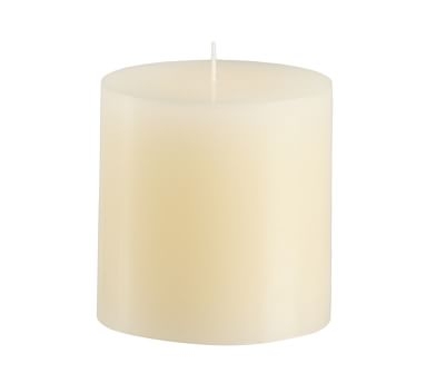 Unscented Wax Pillar Candle, 3"x3" - Ivory - Image 0