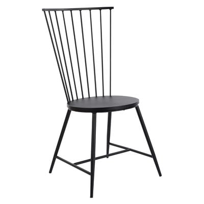 Pim Metal Windsor Back Side Chair in Black - Image 0