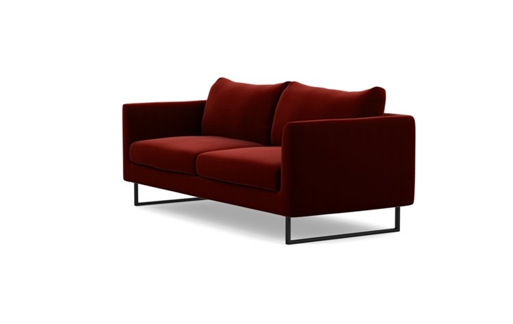 Owens Sofa with Red Bordeaux Fabric and Matte Black legs - Image 4