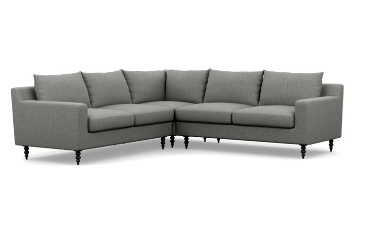 Sloan Corner Sectional with Plow Fabric and Matte Black legs - Image 1