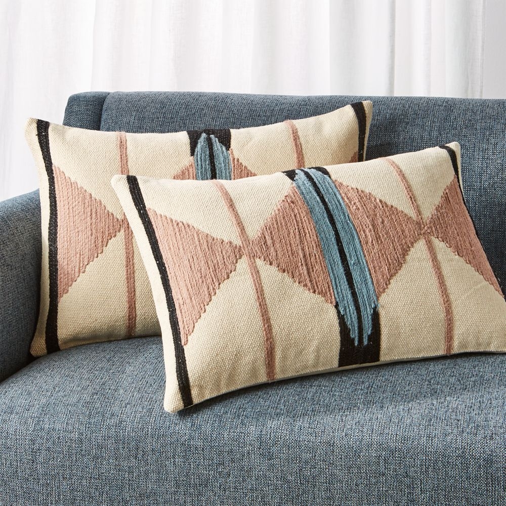Elda Pink Pattern Pillows 24"x16", Set of 2 - Image 0