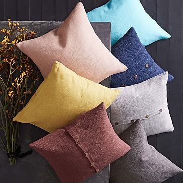 Silk Handloomed Pillow Cover, 20"x20", Moonstone - Image 2