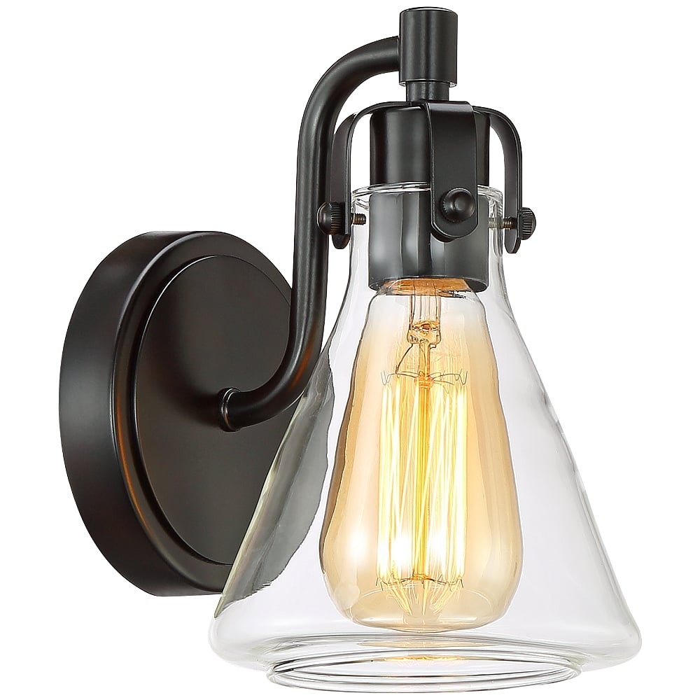 Possini Euro Cindy 8 1/2" High Bronze Beaker Wall Sconce - Image 0