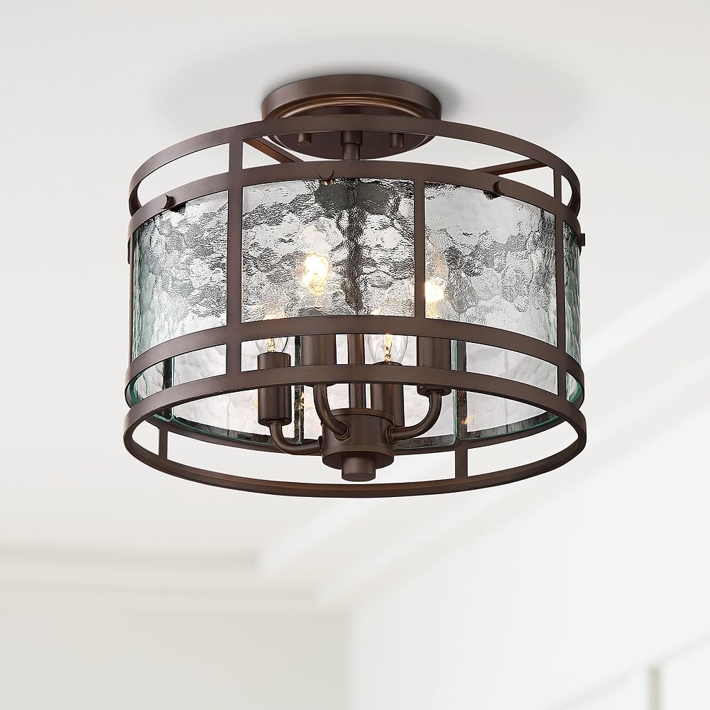 Franklin Iron Elwood 13 1/4" Oil-Rubbed Bronze 4-Light Ceiling Light - Image 0