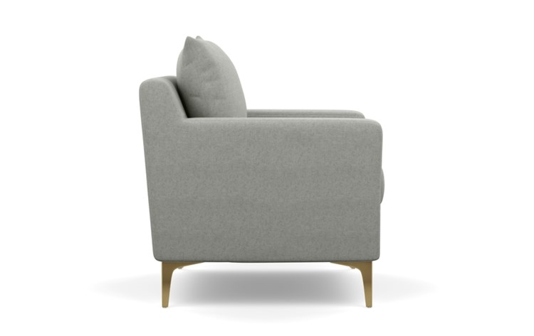 Sloan Petite Chair with Ecru Fabric and Brass Plated legs - Image 2