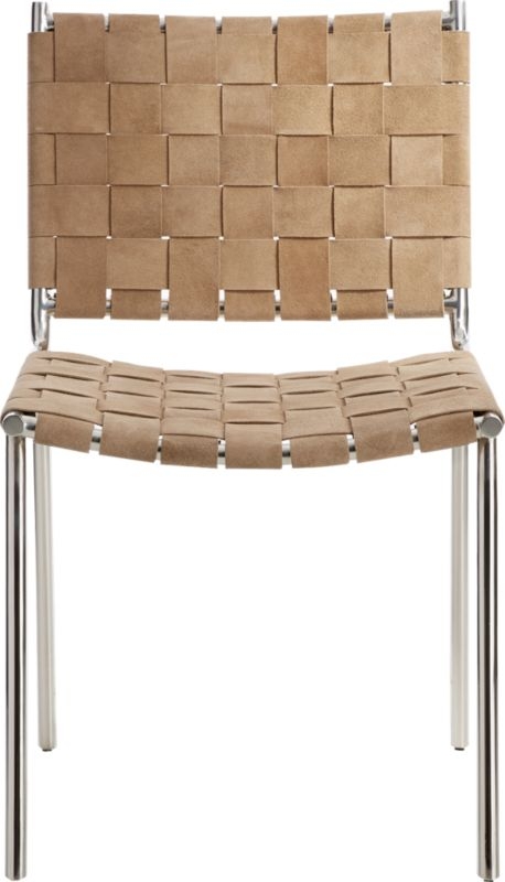 Woven Brown Suede Dining Chair - Image 2