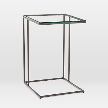 Streamline C-Side Table, Glass, Antique Bronze - Image 0