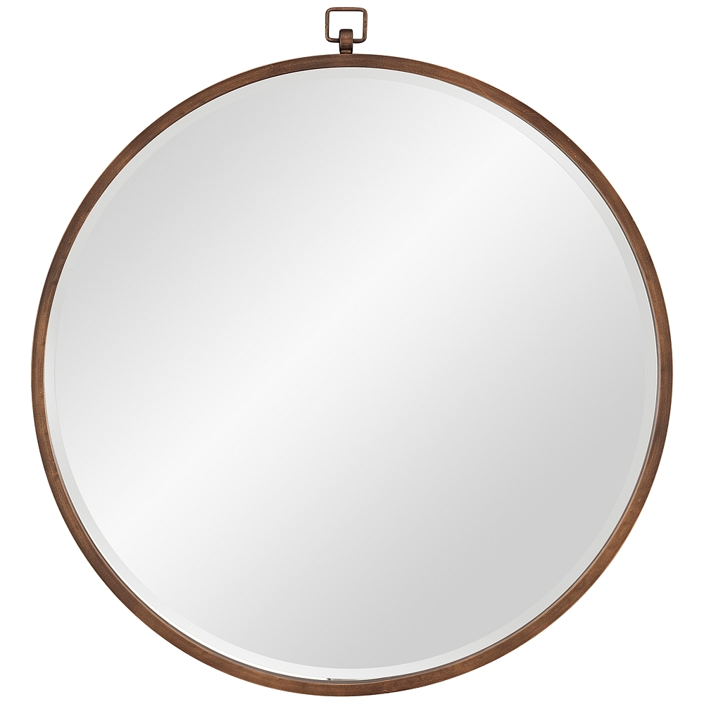 Quinn Antique Bronze 36" Round Wall Mirror - Style # 58K57 - Image 0