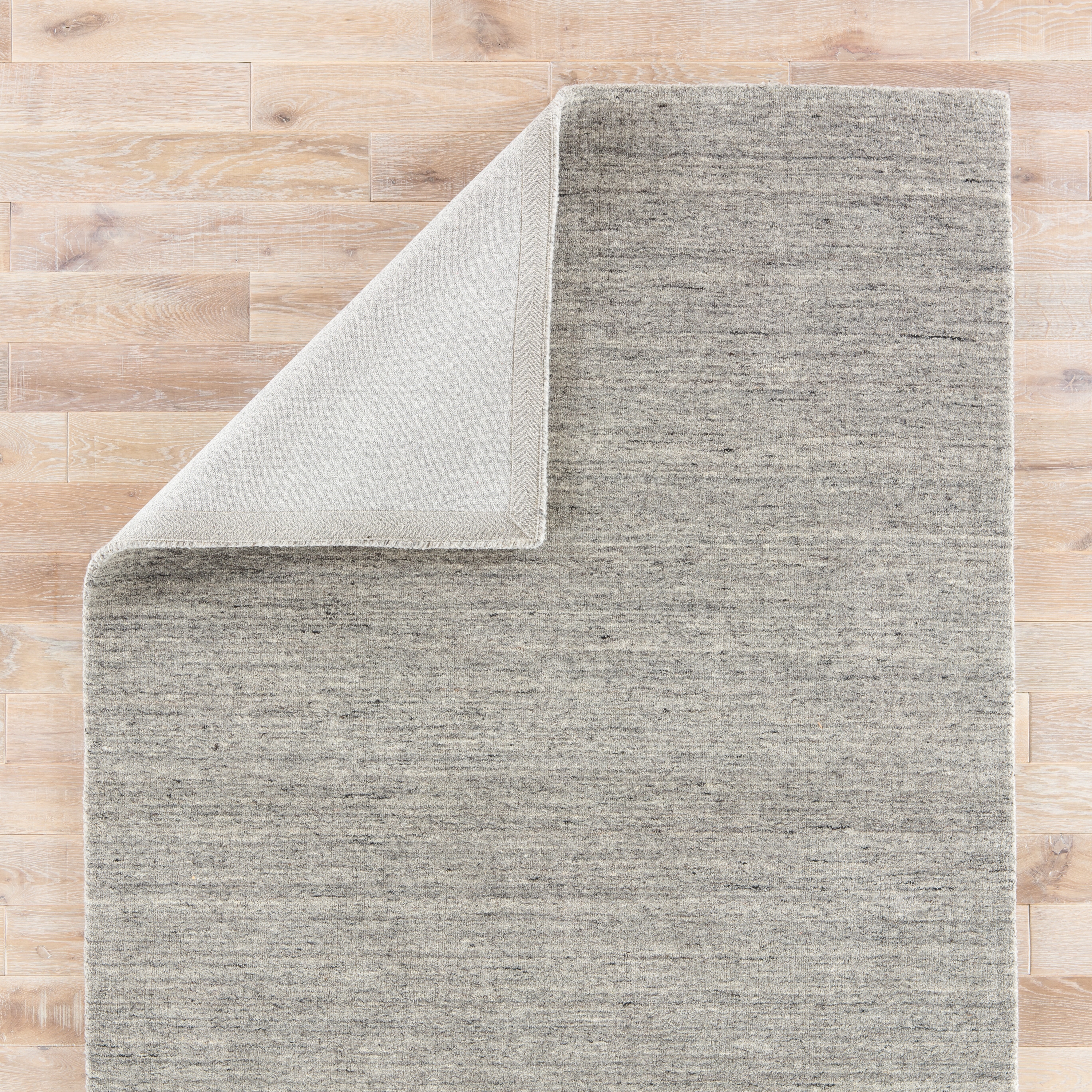 Elements Handmade Solid Gray/ Taupe Runner Rug (2'6" X 8') - Image 2