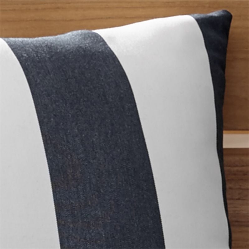 Sunbrella ® Cabana Navy Stripe 20"x20" Outdoor Pillow - Image 1