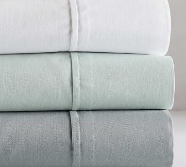 Classic Essential 300-Thread-Count Sateen Sheet Set, Cal King, Ivory - Image 3