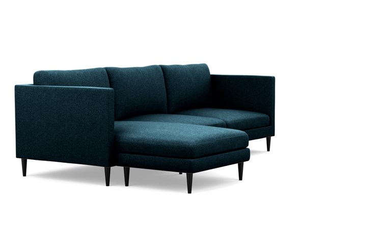 Oliver Sectionals with Indigo Fabric with left facing chaise and Matte Black legs - Image 1