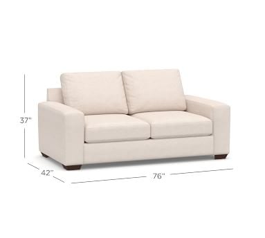 Big Sur Square Arm Upholstered Sofa 82", Down Blend Wrapped Cushions, Basketweave Slub Ash - Image 2
