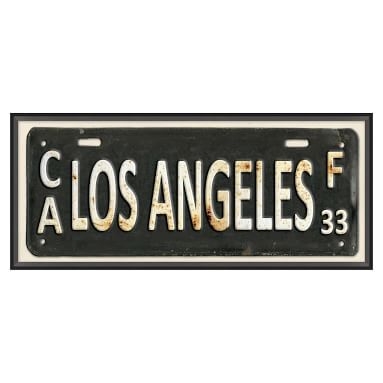 Framed Los Angeles City Sign Print, 33"x14" - Image 1