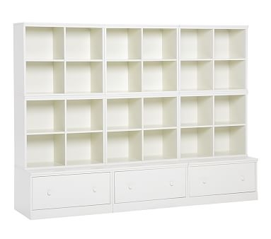 Cameron 6 Cubbies &amp; 3 Drawer Bases, Simply White, Flat Rate - Image 0