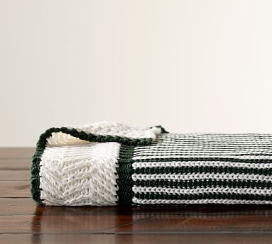 Dumont Stripe Throw, 50x60 Inches, Green - Image 0