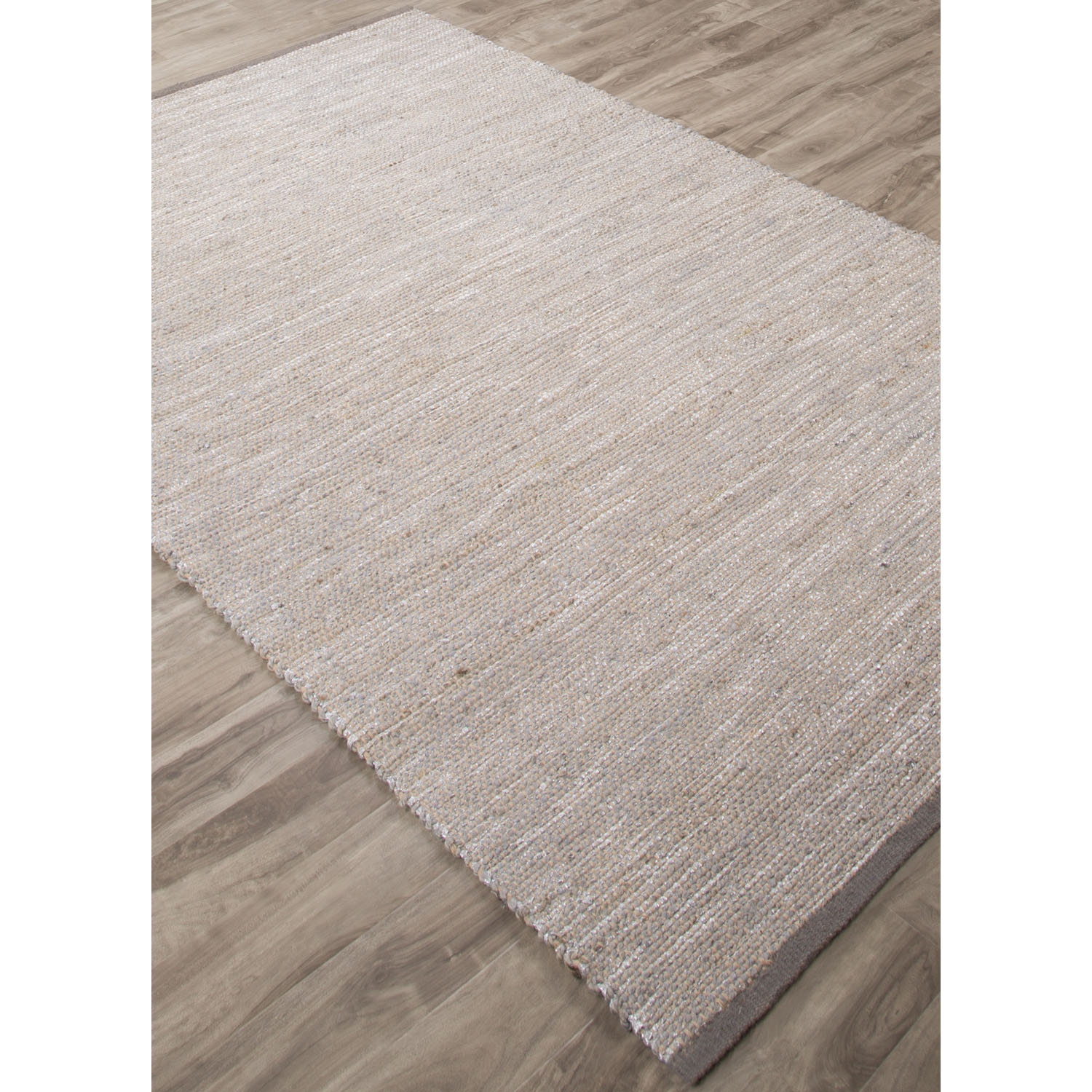 Nikki Chu by Vega Natural Solid Gray/ Silver Square Area Rug (8' X 8') - Image 1