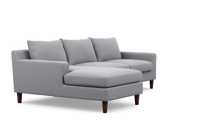 Sloan Chaise Sectional with Dove Fabric and Oiled Walnut legs - Image 1