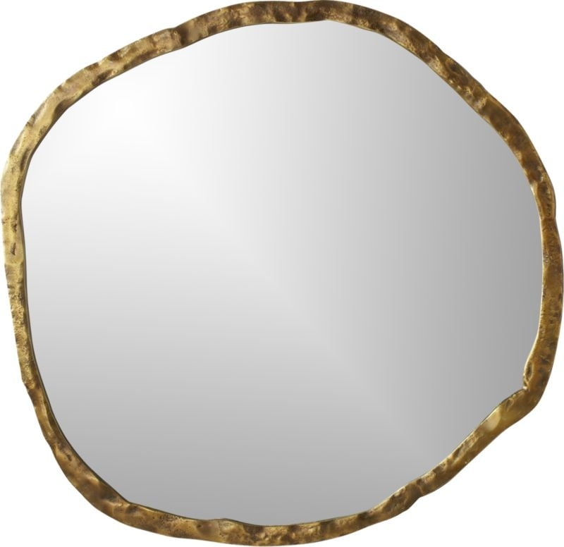 Abel Round Wall Mirror, Gold, 48" - Image 0