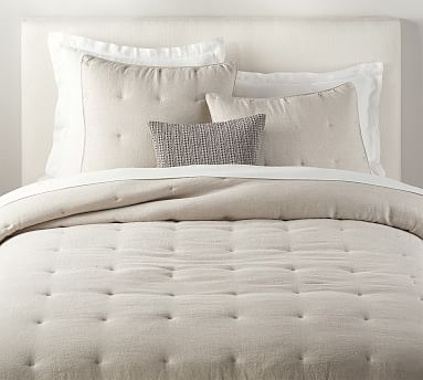 Belgian Flax Linen Comforter, Full/Queen, Flax - Image 0