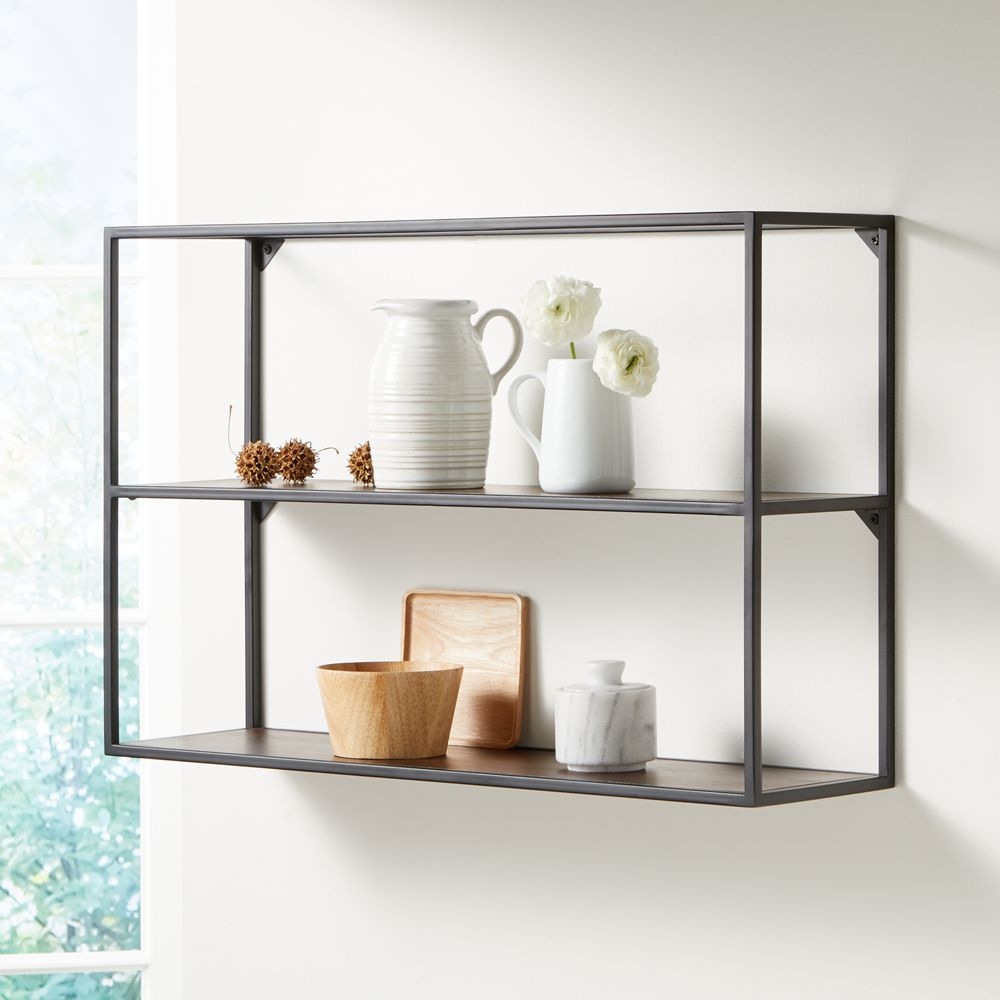 Booker Double Wide Rectangle Wall Display Shelf - Image 1