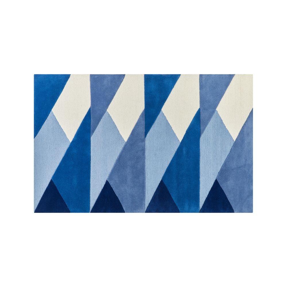 Blue Modern Geometric Rug 5'x8' - Image 0