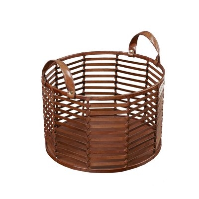 Newport Stripe Leather Basket - Image 0