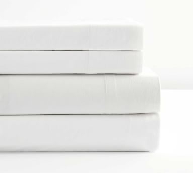 Spencer Washed Cotton Organic Sheet Set, Full, White - Image 1