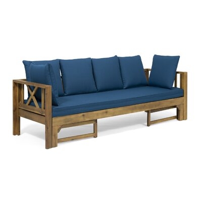 Trevion Outdoor Extendable Acacia Wood Daybed Sofa - Image 0