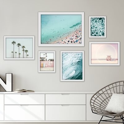 Beach 6 Piece Framed Graphic Art Print Set - Image 0