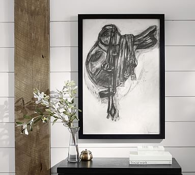 Charcoal Saddle Framed Print, 29 x 42" - Image 0