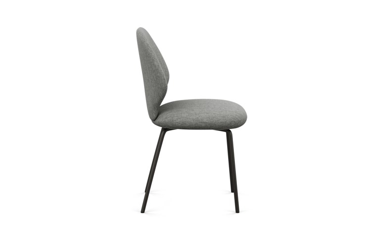 Kit Dining Chair with Plow Fabric and Matte Black legs - Image 2