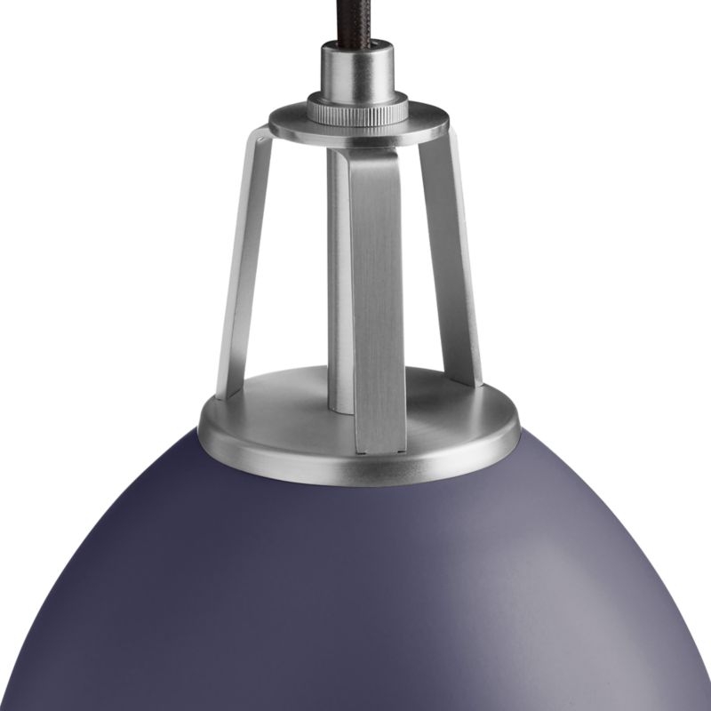 Maddox Navy Dome Pendant Large with Nickel Socket - Image 1