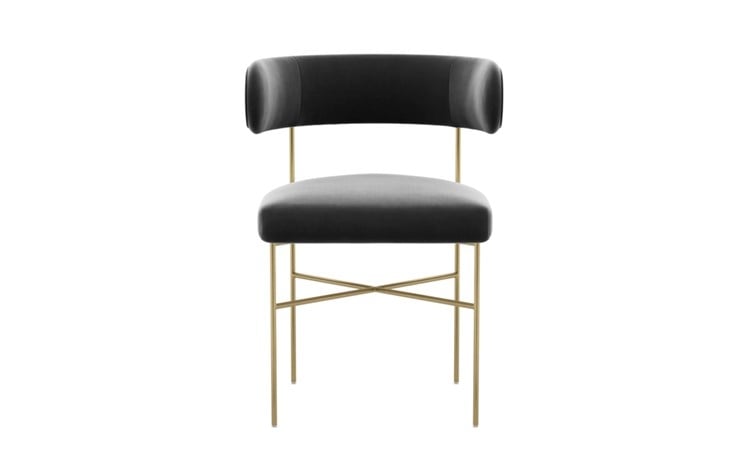 Audrey Dining Chair with Narwhal Fabric and Matte Brass legs - Image 0