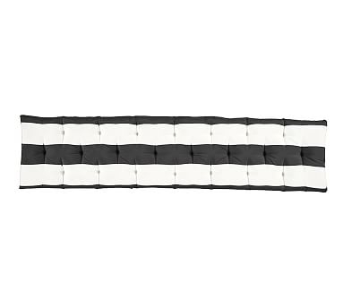 Wade Entry Bench Cushion, Large, Standard Awning Stripe - Black - Image 2