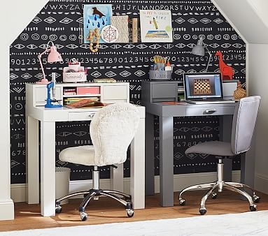 Parsons Mini Desk & Hutch Set, Simply White, UPS - Image 5