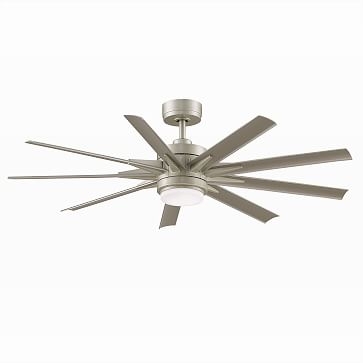 Modern LED Ceiling Fan, 56", Brushed Nickel - Image 0