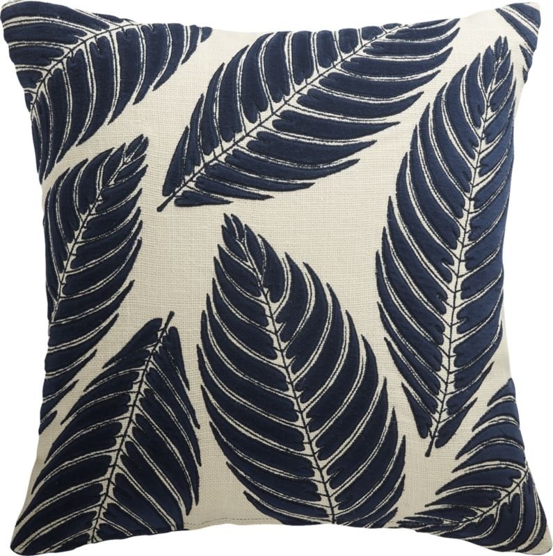 18" Frond Natural Jute and Velvet Pillow with Down-Alternative Insert - Image 3