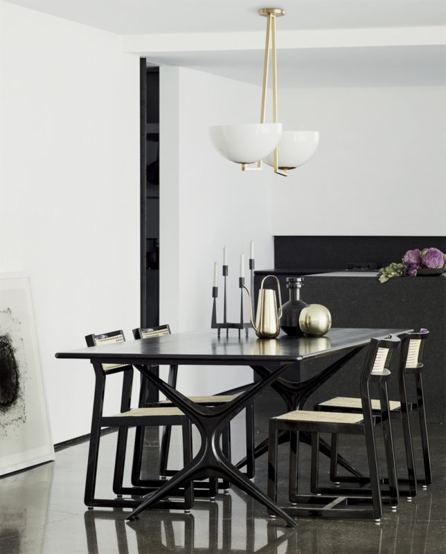 Makan Black Wood and Cane Chair - Image 1